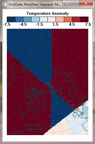 The GridData Modified Shepard's method on Windows.
