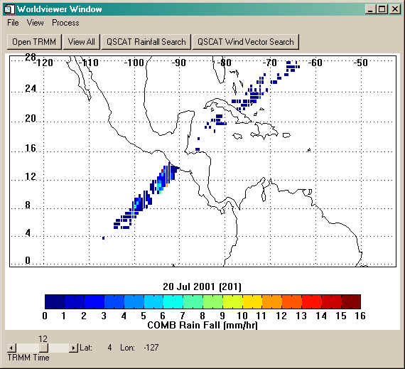 An interactive research tool for comparing TRMM and QuikSCAT data.