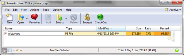 The default output file name preserves the file extension.