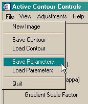 The ActiveContour File menu.