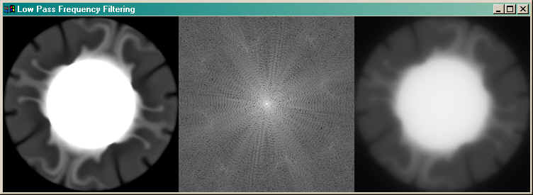 A frequency filtered image with power spectrum. (60K)