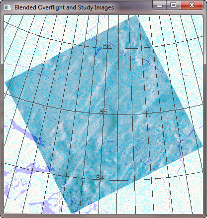 The blended overflight and study images.