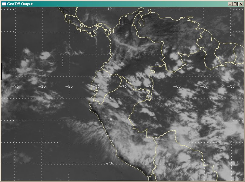 The GeoTIFF image displayed in an Albers map projection.