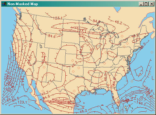 The map projection display without the sea mask.