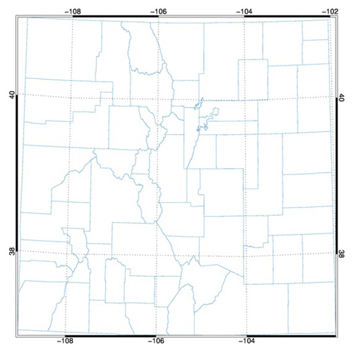 The county boundaries from the co_counties shapefile.