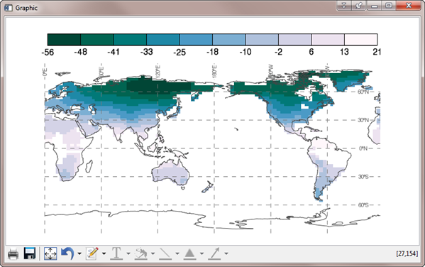 An image on a map projection